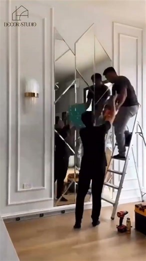 Luxury Wall Decorative Cut glass mirror with complete installation