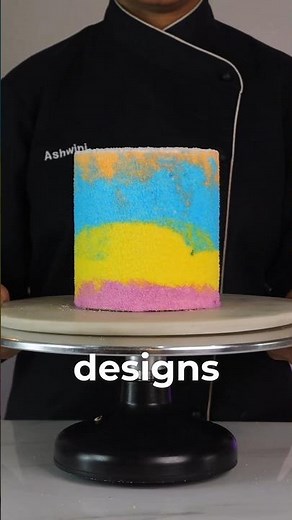 using caster sugar to decorate this simple and easy cake design 🌈