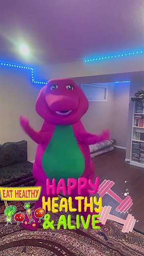 Let’s all do some exercises with Barney! 💪 💜 #barneythedinosaur #singalong #exercise #stronger #fyp