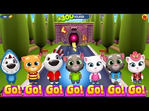 Talking Tom Gold Run Funny Fails - Discover All Characters - Full Screen Gameplay.