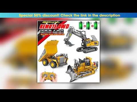 4WD Remote Control Excavator 4x4 Alloy Dump Truck Bulldozer Radio Model RC Car Construction