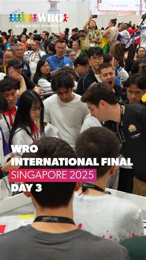 Support your team in the comments one more time! 🚀 The final day of the WRO International Final delivered powerful moments, big breakthroughs, and a community coming together one last time. Here’s how it ended. #WRO2025 #WROSingapore | World Robot Olympiad