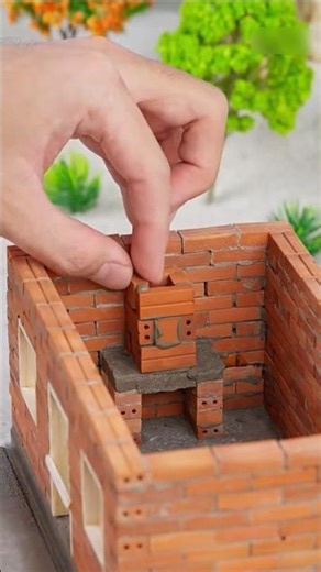 Mini House Building With Bricks and Cement | Realistic Mini Village House DIY