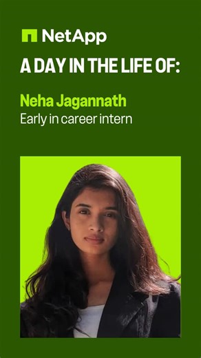 Life At NetApp on Instagram: "Meet Neha, an early-in-career intern at @NetApp India. From her morning commute to team meetings and hands-on project work, her day is a mix of learning, collaboration, and getting things done. Between quick catch-ups, focus time, and filter coffee with colleagues ☕, she’s building skills, asking questions, and growing confidence with every week. She even got to join a company townhall during her day, a great peek into how teams stay connected. Explore early-in-care