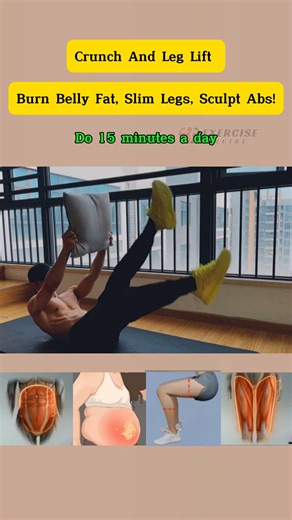 6.7K views · 102 reactions | Crunch And Leg Lift — Burn Belly Fat, Slim Legs, Sculpt Abs! #fblifestyle | Exercise Guide | Facebook