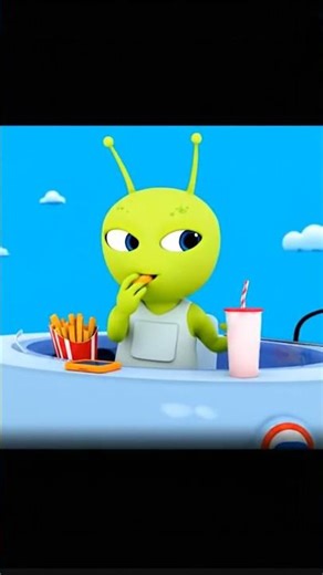 Alien Eats Fries And Drink Strawberry Milkshake