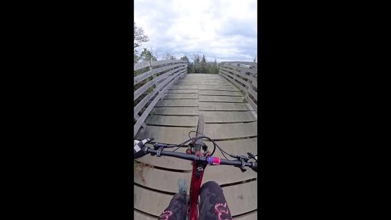 Biker crashes while trying a new drop in Machynlleth, Wales, United Kingdom