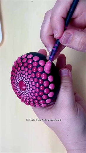 Andrea Moebes Mandala Artist on Instagram: "Exciting News! Sacred Geometry Master Class is live! This course includes two sacred geometry stone tutorials. The first one is a design with the dots being larger and more spaced out. The second one the dots are smaller and closer together. Painting these two stones will give you a great understanding of the process of creating a sacred geometry stone with precision and accuracy. In this course, I’ll be working with thicker paints like Liquitex, and I