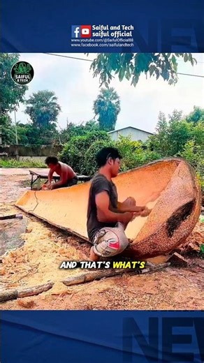 They Turn a Single Tree Into a Two-Story Boat 😳🌴