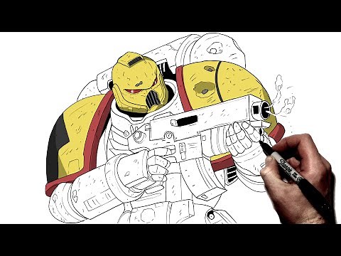 How To Draw Space Marine I. F. | Step By Step | Warhammer 40k