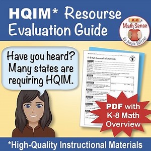 HQIM Resource Evaluation Guide PDF with K-8 Math Curriculum Overview