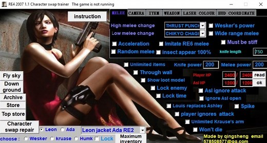 Resident Evil 4 (2007): Трейнер/Trainer (Character swap trainer) [1.1] {gingsheng}