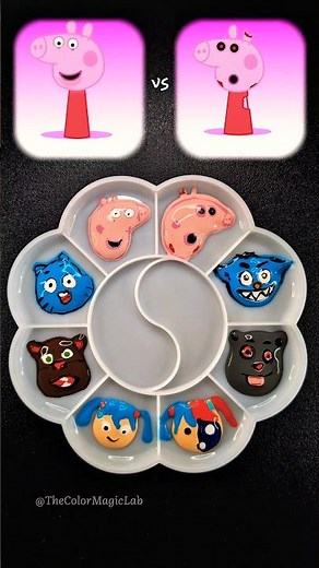 Color Mixing Battle: Normal vs Horror 🫥 Who Win? #colormixing #peppapig #gumball #hatsunemiku