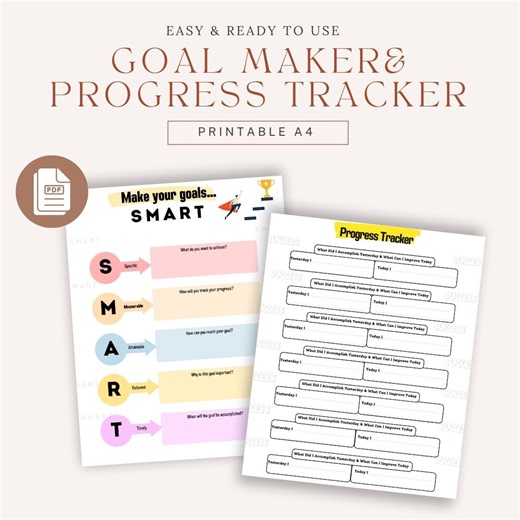 Goal Management and Tracking, Your Smart Goal Builder, Smart Goal Creation,progress Tracker, Progress Companion, Tracker in One - Etsy