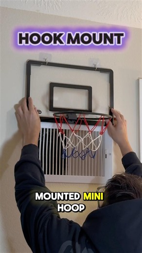 I purchased the world’s BEST hook mounted mini hoop set! 🏀🪝