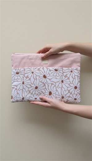 Laptop Sleeve 13 14 Inch – Light Pink With Floral Pocket - Etsy