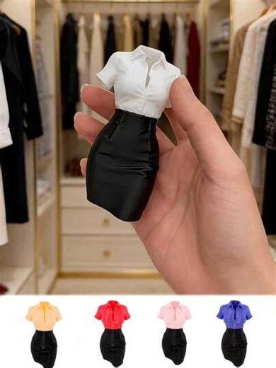 3D Printed Female Bust Sculpture Decor - Professional Office Desk Accessory With Simulated White Shirt And Leather Skirt, Suitable For Workstation Placement, Plastic Male & Female Bust Sculpture, Applicable For Company Decoration | SHEIN