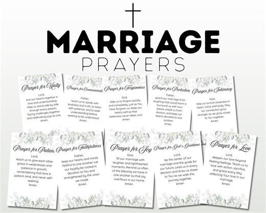 Christian Marriage Prayer Cards | Couples Devotional | Wedding and Anniversary Gift | Digital Download - Etsy
