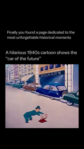 Unforgettable History on Instagram: "Follow @unforgettablehistorymoments to learn more on the greatest historical moments of all time 📜✨ In 1951, legendary animator Tex Avery released “The Car of Tomorrow,” a satirical masterpiece that attempted to predict the future of American automotive culture. At a time when the “Space Age” was just beginning to capture the public’s imagination, Avery used his signature slapstick style to showcase a fictional showroom filled with absurd inventions. While s