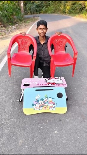 My New folding study table and chair unboxing and review