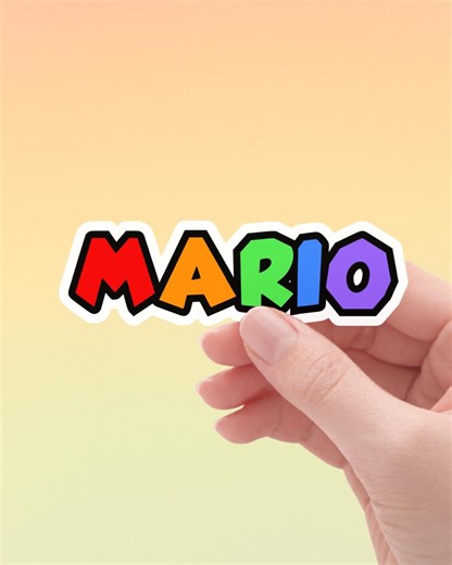 Personalized Gamer Name Sticker for Kids, Retro Plumber Video Game Vinyl Label - Etsy