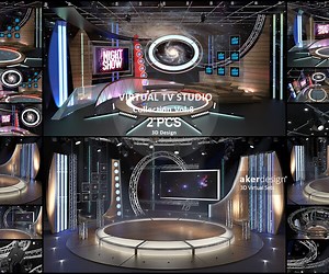 ArtStation - Virtual TV Studio Sets - Collection Vol 8 - 2 PCS DESIGN | Resources