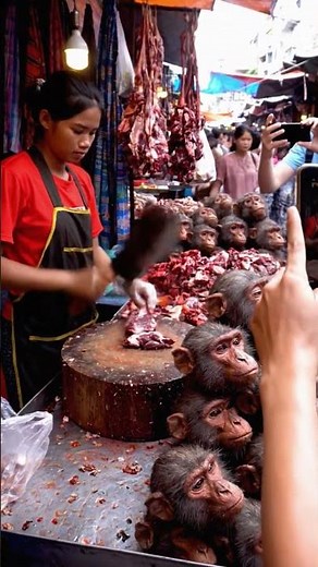 exploring animal markets in Asia selling monkey meat