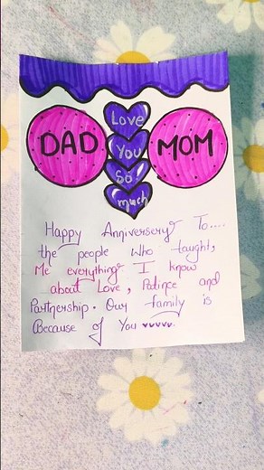 🧿🤗easy card for anniversary||mom dad♥️#youtubeshorts #anniversary #cards #shorts #momdad #trending