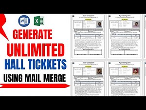 Generate Unlimited Hall tickets using Mail Merge in MS Word