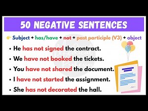 "50 Negative Sentences in Present Perfect Tense | English Grammar Practice with Examples"