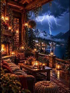 Cozy Thunderstorm Ambience 🌧️ Rain & Thunder by the Lake | Sleep & Relax #thunderstorm #whitenoise
