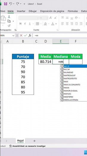 Promedio, mediana y moda en Excel — así de fácil 🔥 #excel #exceltips #tutorial #estadistica #tips