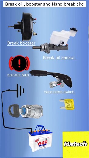Brake oil indicator wiring diagram #automobile #knowledgeispower | Matech Car Aircon