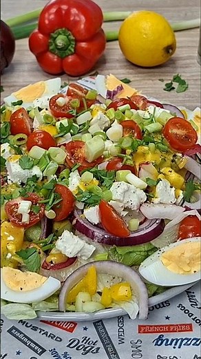 🍅Healthy Spring Salad Recipe | Fresh Vegetables, Feta & Creamy Dijon Dressing🥗