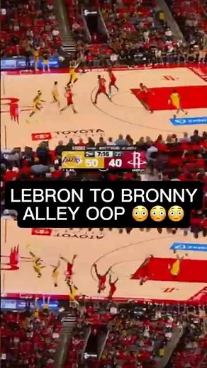 LeBron James to Bronny James alley oop 😳 Los Angeles Lakers vs. Houston Rockets #NBA #Basketball