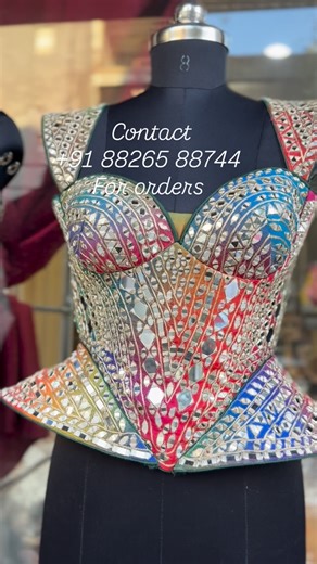 Deepak Tailor on Instagram: "Designer corset with mirror hand work"