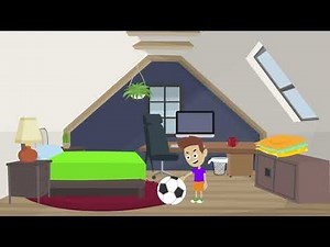 Mitchell brings a soccer ball in a store