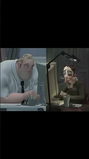 Mr. Incredible And Coraline's Dad Typing Meme Template (HD 1080p)