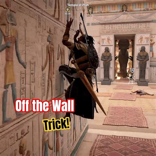 Use these hallways to your advantage with this “Off the Wall” trick in Assassin’s Creed Origins.
