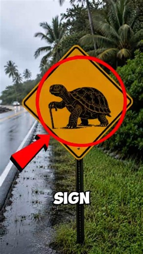 IF YOU SEE THIS TURTLE SIGN, SLOW DOWN! 🐢⚠️