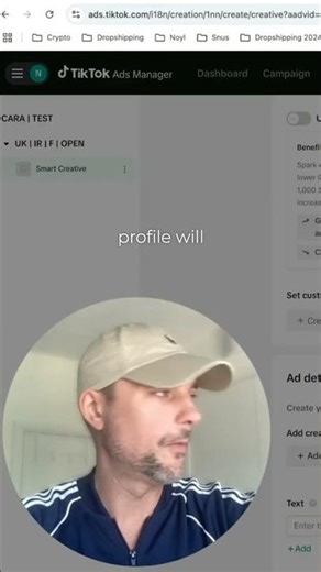 How to still use custom profile when doing TikTok ads.