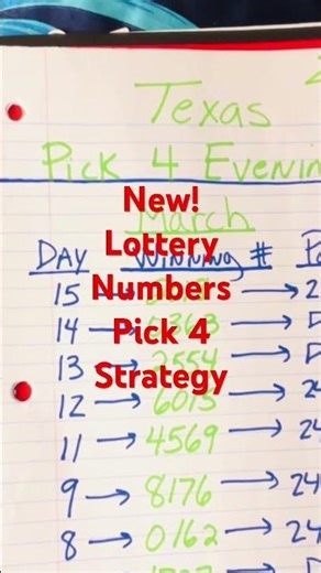 New! Pick 4 Lottery Numbers Strategy