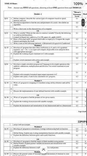 Model Question Paper_Principles of Programming Using C