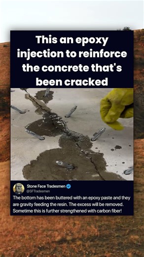 This an epoxy injection to reinforce the concrete that's been cracked