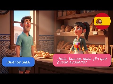 5 simple dialogues in Spanish (A1–A2) | Spanish for beginners | In the bakery
