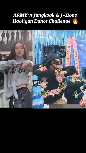 ARMY vs Jungkook & J-Hope Hooligan Dance Challenge 🔥 #bts #jungkook #hooligan #shorts