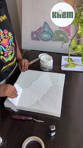 Textured Abstract Art with Modeling Paste | Satisfying Texture Painting | Khem Art Studio” #khemsuva
