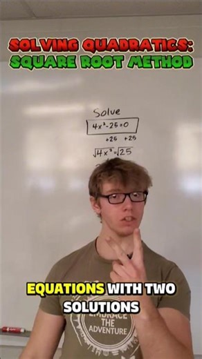 Solving QUADRATICS using the SQUARE ROOT METHOD #maths #education #quadratic #function #factoring