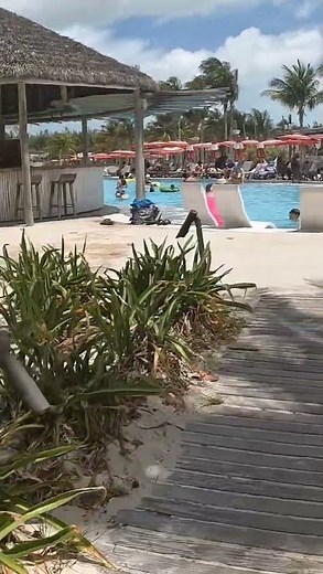 Resorts World Bimini Bahamas pool and Beach there on the Carnival Freedom Spring break cruise 2025