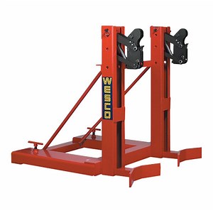 Wesco Industrial Products EGG-2 2,000 lb. Double Drum Grabber Forklift Attachment with 7" x 2 1/4" Fork Pockets and Gator Grip® 240092